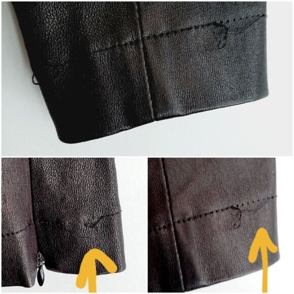 ROBERT RODRIGUEZ / Genuine Leather Legging Pull-On Pants Ankle Zip Black 2 Flaw - Picture 11 of 16